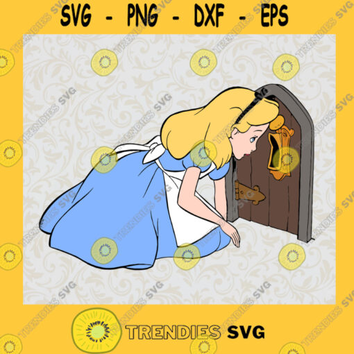 Alice in Wonderland Alice Princess and Mini Door Disney Animated Movie Fairy Tale Fictional Cartoon Characters SVG Digital Files Cut Files For Cricut Instant Download Vector Download Print Files
