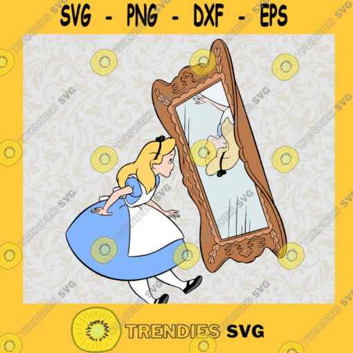 Alice in Wonderland Alice Princess and Reverse Mirror Disney Animated Movie Fairy Tale Fictional Cartoon Characters SVG Digital Files Cut Files For Cricut Instant Download Vector Download Print Files