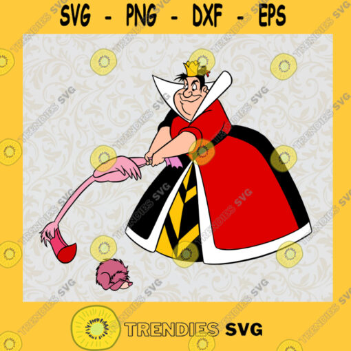 Alice in Wonderland Queen of Heart Playing Goft Walt Disney Animated Movie Fairy Tale Fictional Cartoon Characters SVG Digital Files Cut Files For Cricut Instant Download Vector Download Print Files