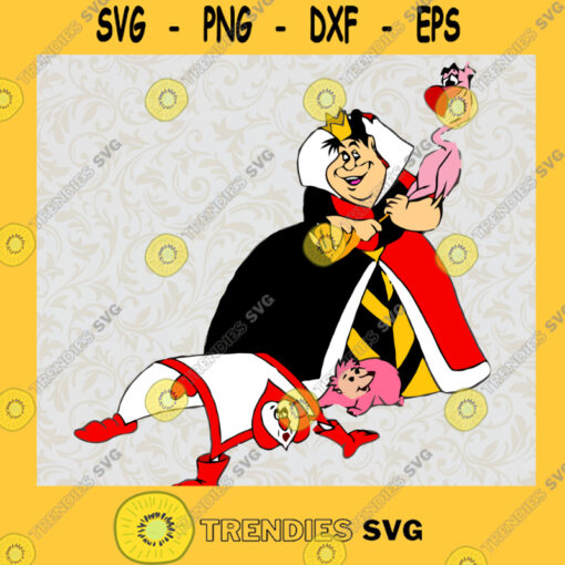 Alice in Wonderland Queen of Hearts Flamingo Disney Animated Movie Fairy Tale Fictional Cartoon Characters SVG Digital Files Cut Files For Cricut Instant Download Vector Download Print Files
