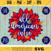All American Cutie SVG svg png jpeg dxf Commercial Use Vinyl Cut File Independence Day July 4th Gift Patriotic Sunflower 2513