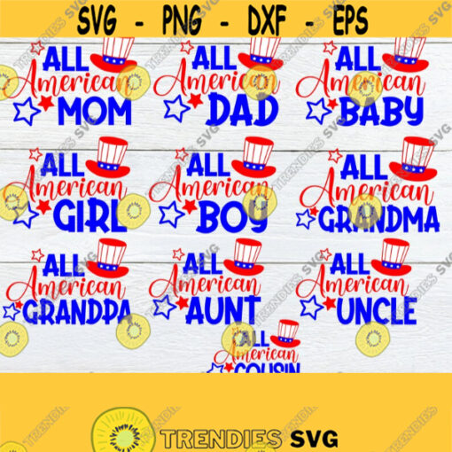 All American Family Family Matching 4th Of July Family 4th Of July 4th Of July Family Matching Family 4th Of july SVG Cut File PNG Design 1320