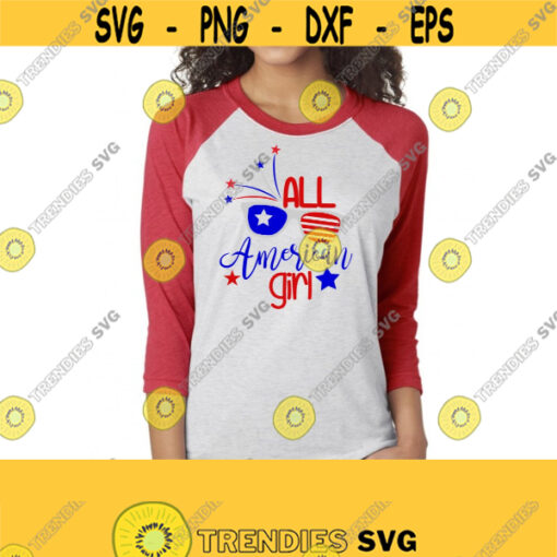 All American Girl 4th of July SVG DXF AI. Eps and Pdf Jpeg Png Cutting Files for Electronic Cutting Machines