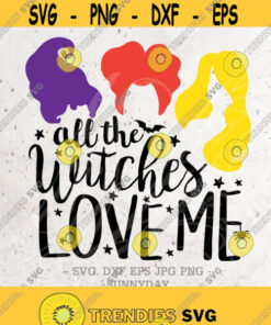 All The Witches Love Me Svg Hocus Pocus Svg File DXF Silhouette Print Vinyl Cricut Cutting SVG T shirt Design Halloween SVG Witch Shirt Design 287