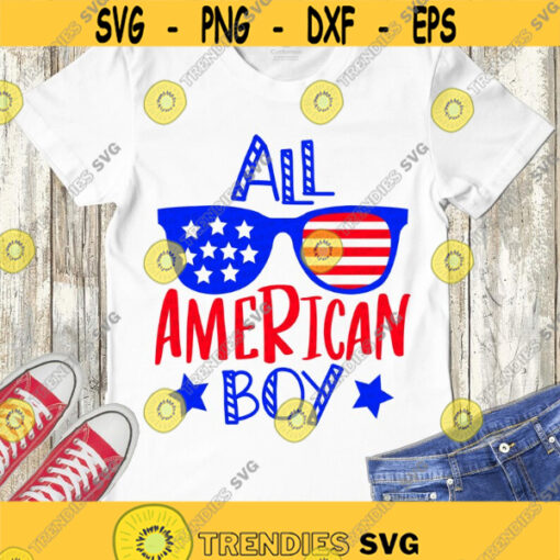 All american boy SVG 4th of July SVG Patriotic boy shirt American flag sunglasses cut files