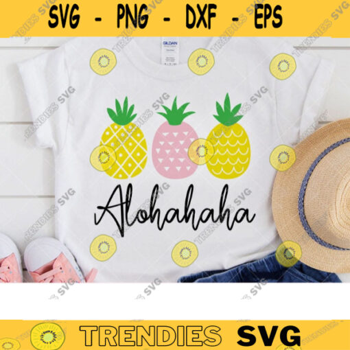 Aloha Hawaii SVG DXF Cute Pineapple Hawaii Summer Vacation Beach Trip svg dxf Cut Files for Cricut and Silhouette Commercial Use Clipart copy