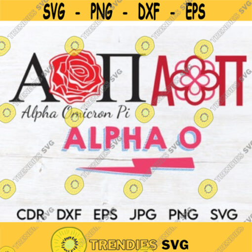 Alpha Omicron Pi sorority design instant download AOP vintage greek letters College greek soronity printable silhouette Design 62