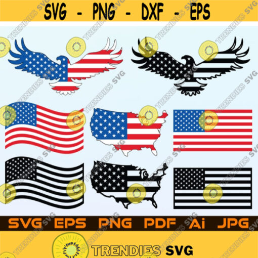 America 4th Of July SVG Patriotic Bundle American Flag Stars File For Cricut Design Space Cut Files Silhouette Instant Digital Download Design 197.jpg