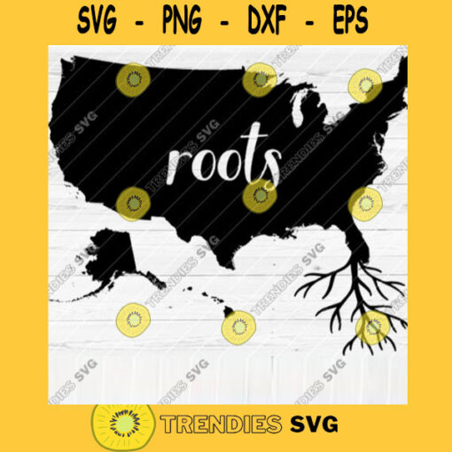 America Roots SVG File Home Native Map Vector SVG Design for Cutting Machine Cut Files for Cricut Silhouette Png Pdf Eps Dxf SVG