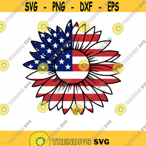 America Sunflower Svg. 4th July Shirt SVG. Patriotic Sunflower Svg. USA Sunflower SVG. Sunflower Clipart. America Flag Svg. Digital files.