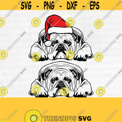 American Bulldog Svg Dog Svg Files for Cricut Christmas Vector Clipart Breed Svg Santa Hat Svg Funny Animals Svg Funny Dog SvgDesign 905