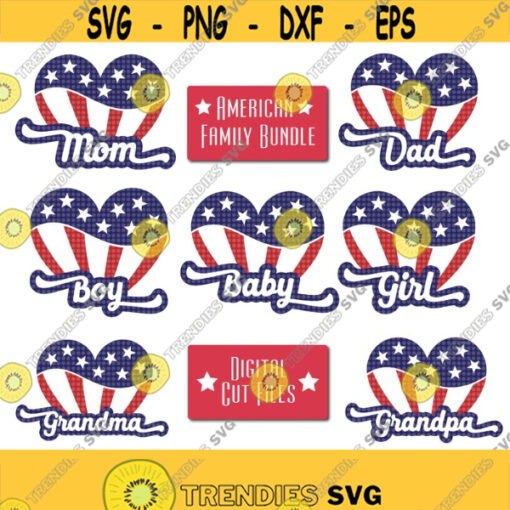 American Family Bundle SVG All American Family Svg 4th of July Svg America Svg American Heart Svg USA Svg Proud American Family Shirts Design 266
