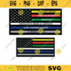 American Flag First Responders Thin Line SVG first responder svg american flag usa flag svg distressed flag svg first responders svg Design 351 copy