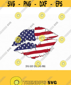 American Flag Lips svg USA Kiss svg Flag Lips svg 4th of July svg Fourth of July kiss svg Cricut Silhouette Cut File svg dxf eps Design 602