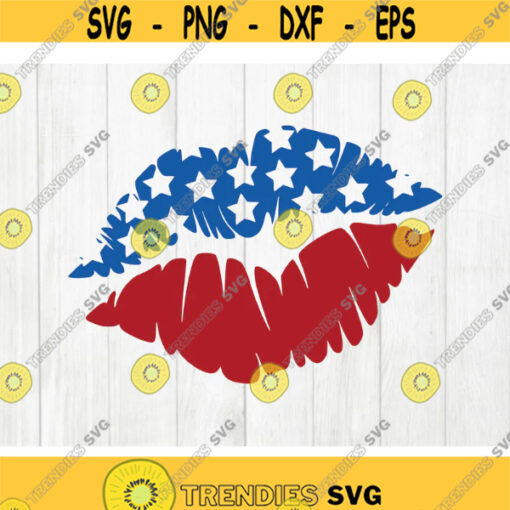 American Flag Lips svg USA Kiss svg Flag Lips svg 4th of July svg Fourth of July kiss svg Cutting files Cricut files Silhouette files Design 3000