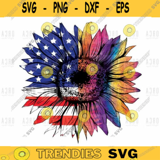 American Flag Tie Dye Patriotic Sunflower Png Patriotic Sunflower png Tie Dye SunflowerPNG Digital Download 153