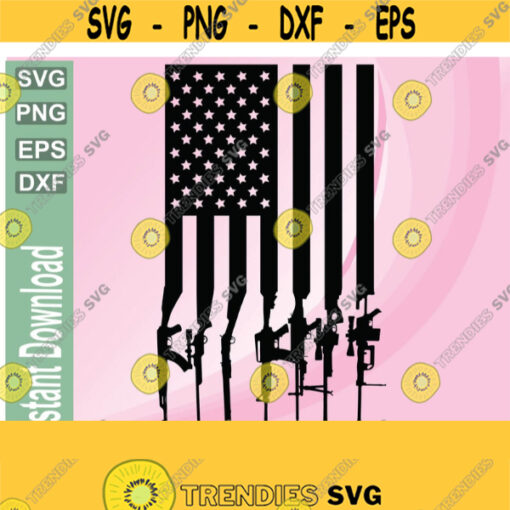American Flag made from Guns SVG gun flag flag gun patriot svg american flag gunflag svg png eps dxf digital download vector file Design 186