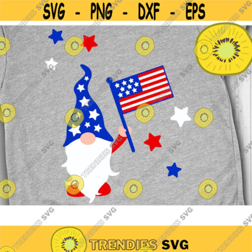 American Gnome Svg Patriotic Gnome Svg Usa Flag Gnome Svg USA Clipart svg dxf png eps Cut files Design 967 .jpg