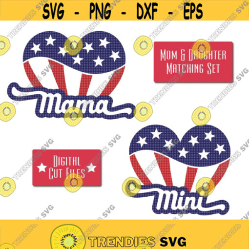American Mama and Mini SVG All American Mama and Mini Svg 4th of July Svg America Svg American Mama and Mini Set American Shirt Set Design 237