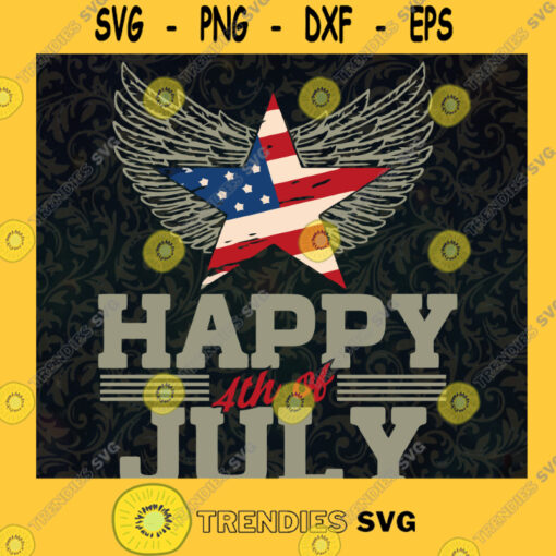 American Stars Svg Angles Wings Svg Happy July Svg Independent Day Svg