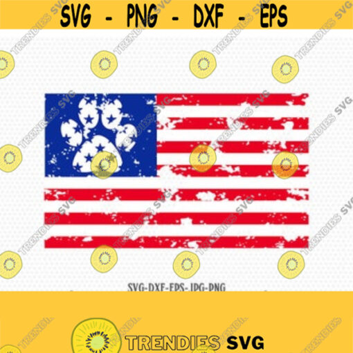 American flag paw print svg 4th of july svg Dog mom svg Paw print usa flag svg Usa flag svg Cricut Silhouette Cut File svg dxf Design 101