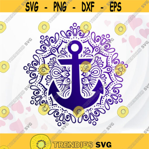 Anchor Mandala SVG Summer SVG Mandala Cut Files Cruise door decorations SVG Nautical Mandala svg for shirt Design 117.jpg