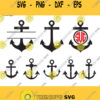Anchor SVG Nautical svg Anchor Monogram Frames Svg Anchors svg Anchors svg Anchor split monogram svg for Silhouette cit files Cricut