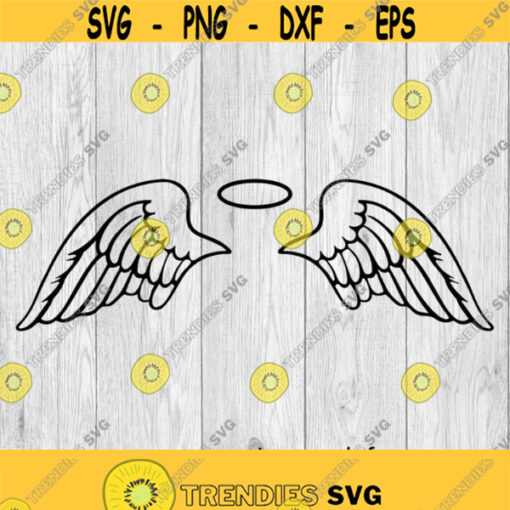 Angel Wings Angel Wings and Halo svg png ai eps dxf DIGITAL FILES for Cricut CNC and other cut or print projects Design 298