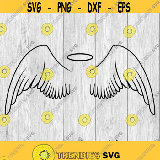Angel Wings Halo svg png ai eps dxf DIGITAL FILES for Cricut CNC and other cut or print projects Design 312