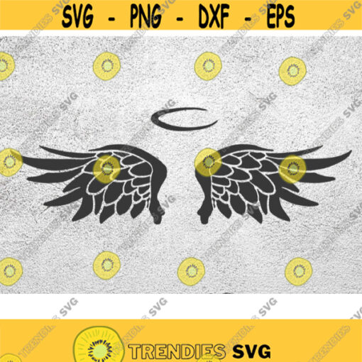 Angel Wings svg Halo svg Angel Wings png Angel Wings eps Angel Wings dxf DIGITAL FILES for Cricut CNC and other cut or print projects Design 198