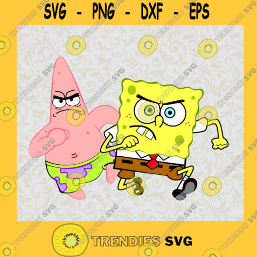 Angry Spongebob and Patrick SVG Disney Cartoon Characters Digital Files Cut Files For Cricut Instant Download Vector Download Print Files