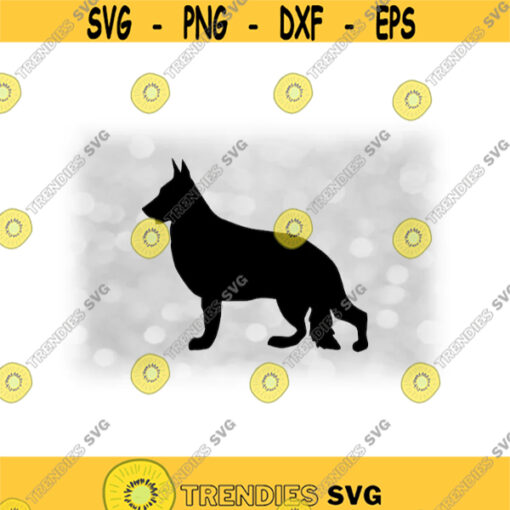 Animal Clipart Simple Black German Shepherd Dog Doggy Puppy Silhouette Change Color with Your Software Digital Download SVG PNG Design 1261