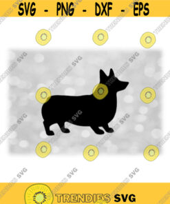 Animal Clipart Simple Black Welsh Corgi Style Dog Doggy Puppy Silhouette Change Color with Your Software Digital Download SVG PNG Design 1405