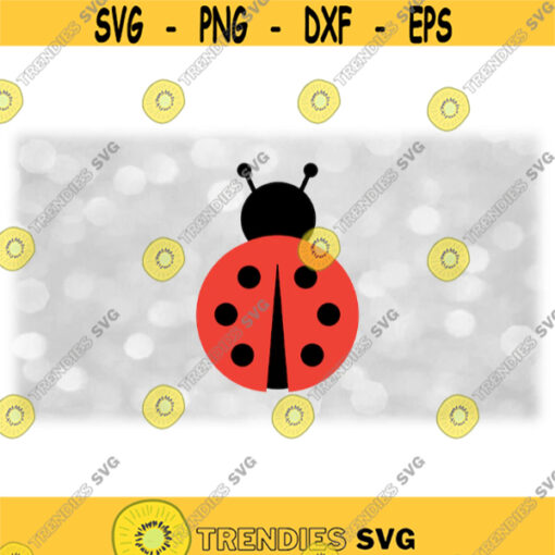 Animal Clipart Simple Easy All Black and Red Layered Ladybug Coccinellidae Flying Insects Bugs Good Luck Digital Download SVG PNG Design 1319