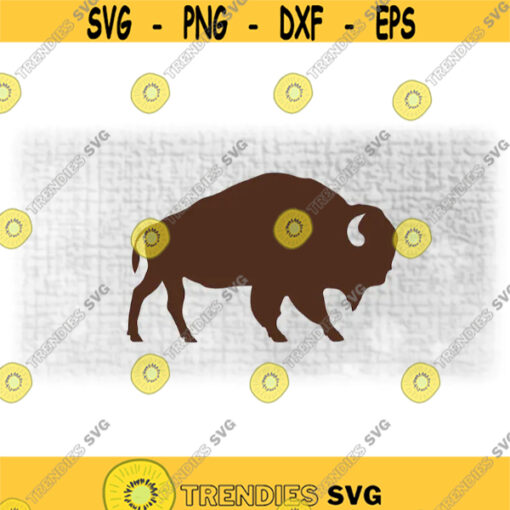 Animal Clipart Simple and Easy Brown Solid Buffalo or Bison Silhouette Change Color with Your Own Software Digital Download SVG PNG Design 1459