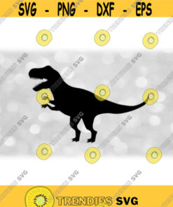 Animal Clipart Tyrannosaurus Rex or T Rex Dinosaur Simple Easy Solid Black Silhouette Change Color Yourself Digital Download SVG PNG Design 882