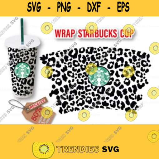 Animal print Cheetah Leopard svg download Starbucks Venti cold Cup full Wrap Svg Png Eps DXF Files for Cricut other e cutters 109