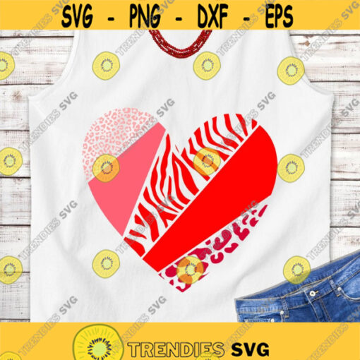 Animal print heart SVG Valentines Day SVG Valentines heart Cut files and sublimation