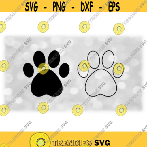 Animals and Nature Clipart Basic Dog or Puppy Paw Print in Black Solid and Outline Dog Puppy Cat Pet Digital Download SVG PNG Design 549