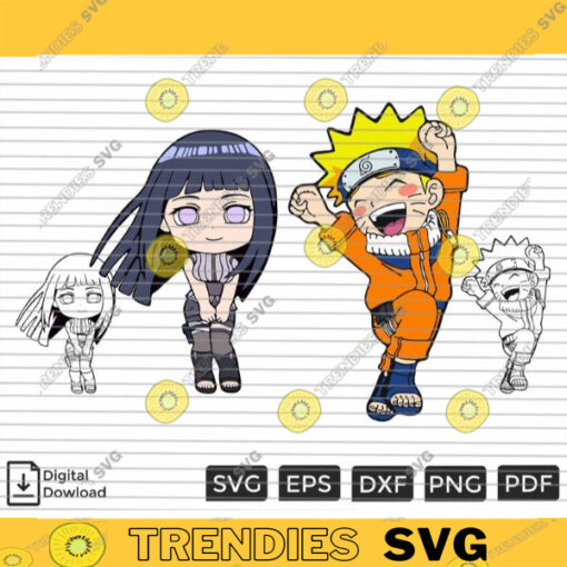 Anime Character Bundle SVG PNG Graphic Ninja Arts Demon Custom File Printable File for Cricut Silhouette 159