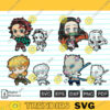 Anime Character Bundle SVG PNG Graphic Slayer Arts Demon Anime Figure Custom File Printable File for Cricut Silhouette