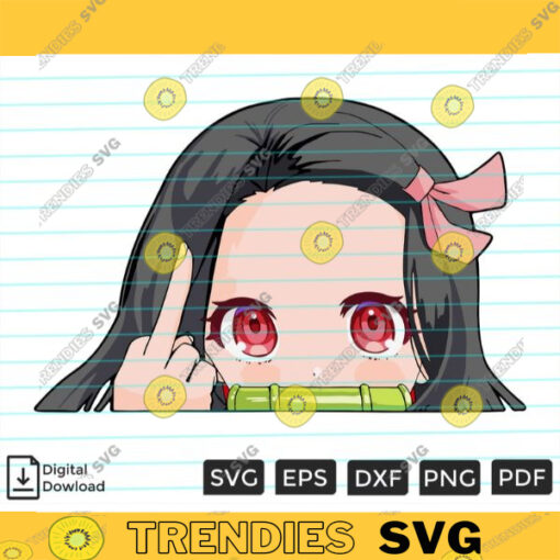 Anime Character SVG PNG Graphic Slayer Arts Demon Anime Cute Girl Custom File Printable File for Cricut Silhouette 37