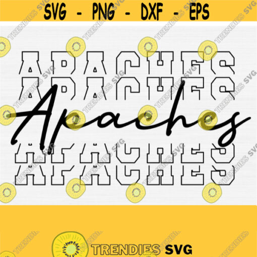 Apaches SvgApaches Team Spirit Svg Cut FileHigh School Team Mascot Logo Svg Files for Cricut Cut Silhouette FileVector Download Design 1337