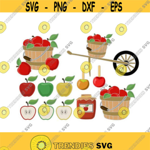 Apple Autumn Fall Cuttable Design Thanksgiving Pack SVG PNG DXF eps Designs Cameo File Silhouette Design 519