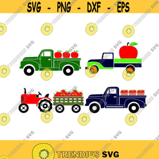 Apple Farm Truck Harvest Autumn Fall Cuttable Design Thanksgiving Pack SVG PNG DXF eps Designs Cameo File Silhouette Design 637