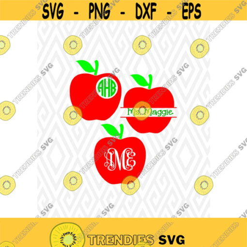 Apple Monogram Cuttable Design in SVG DXF PNG Ai Pdf Eps Design 95