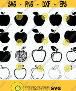 Apple SVG School SVG Teacher Svg Apple Clipart Cut Files Cricut Silhouette Vector DXF Design 81