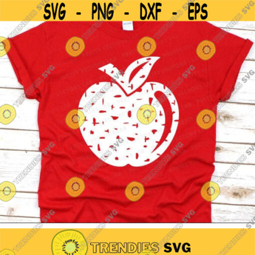 Apple Svg Grunge Apple Cut Files Teacher Svg Dxf Eps Png Back To School Svg Kids Shirt Design 1st Day of School Svg Silhouette Cricut Design 1936 .jpg