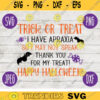 Apraxia Halloween Bag SVG Trick or Treat svg png jpeg dxf Silhouette Cricut Commercial Use Vinyl Cut File Happy Halloween 1293