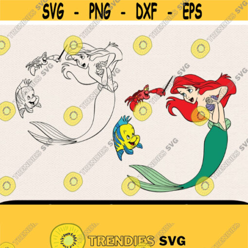 Ariel Svg Outline Ariel Svg Svg For Cricut Cricut Svg The Little Mermaid Svg Cut File Disney Svg Cartoon Svg Svg For Kids Design 60